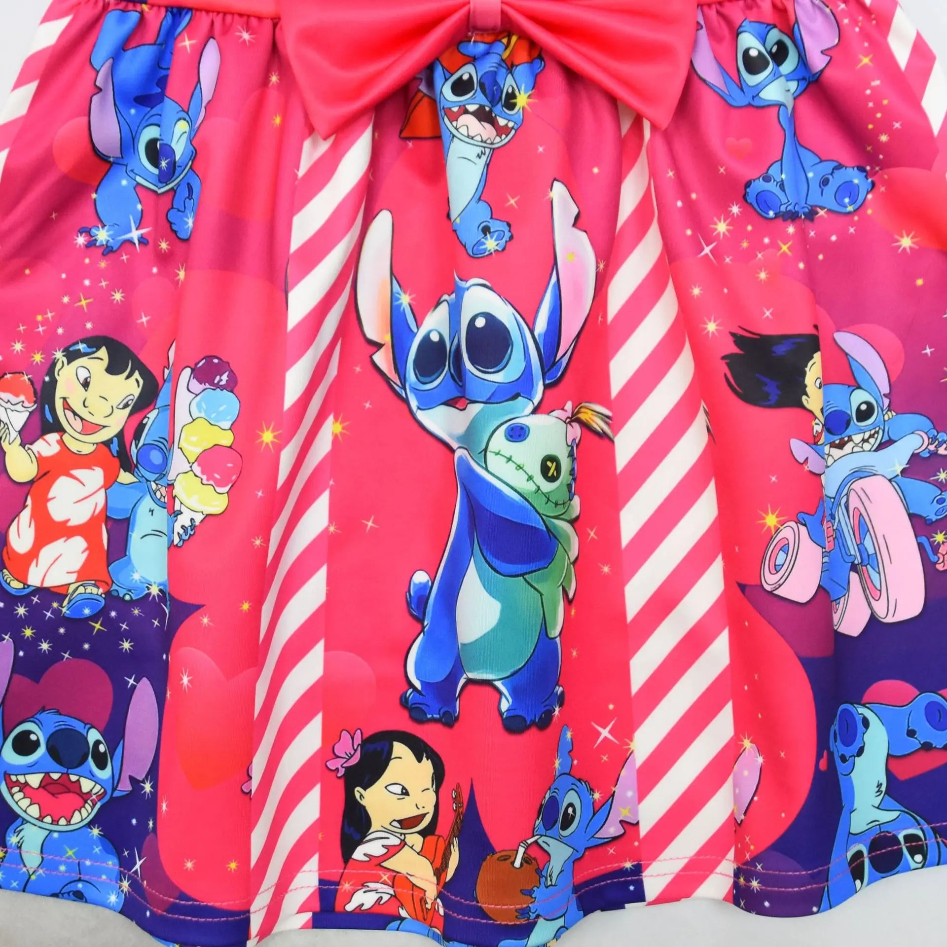 Lilo and Stitch Baby Girls Lilo Stitch Cosplay Princess Dress Kids Birthday Christmas Party Costume Summer Clothes Bow Sundress
