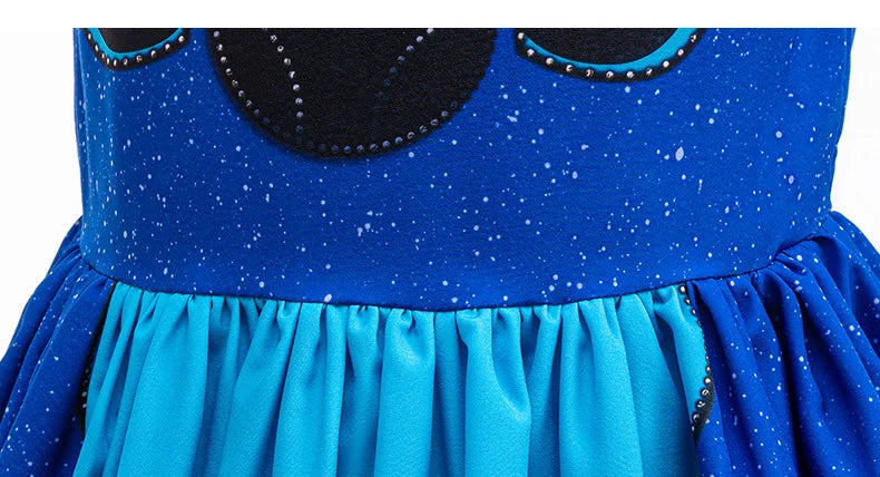 Cartoon Lilo Stitch Cosplay Costume Girls Stitch Blue Dress Birthday Halloween Party Costume