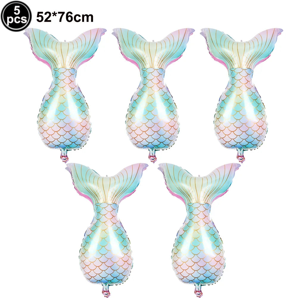 Standing Aluminum Film Smile Mermaid Balloon Children Birthday Partry Decor Supplies Lovely Surprise Toy Baby Shower Balloon