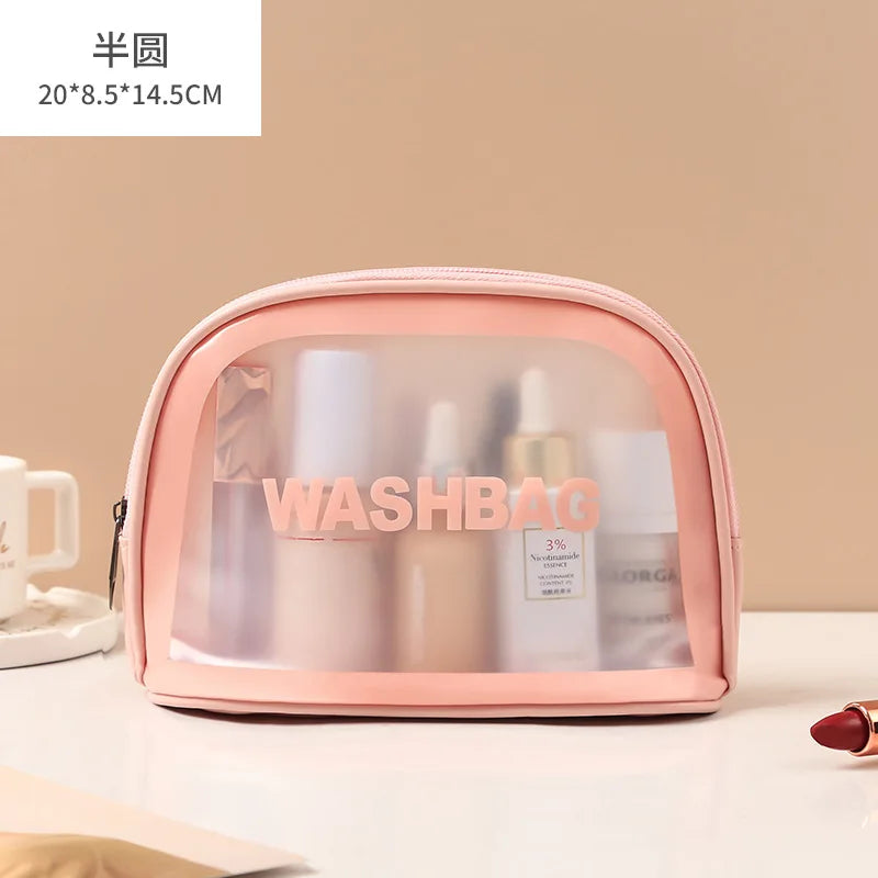 Makeup Beauty Wash Organizer Toiletry Pouch Storage Kit Bath Case Women Travel Pink White Make Up Bags Girl Cosmetic Bag