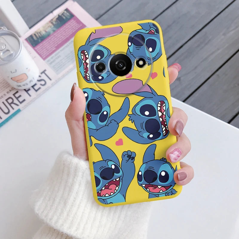 For Redmi A3 Phone Case Soft Silicone Shockproof Super cute Stitch Love?Cover For Xiaomi Redmi A3 Shell RedmiA3 A 3 Bumper Shell