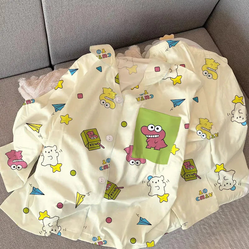 New Anime Sanrio Short Pajamas Hello Kitty Kuromi Kawaii Cartoon Loose Sleepwear Pajamas Sets Short Clothes Girl Birthday Gifts