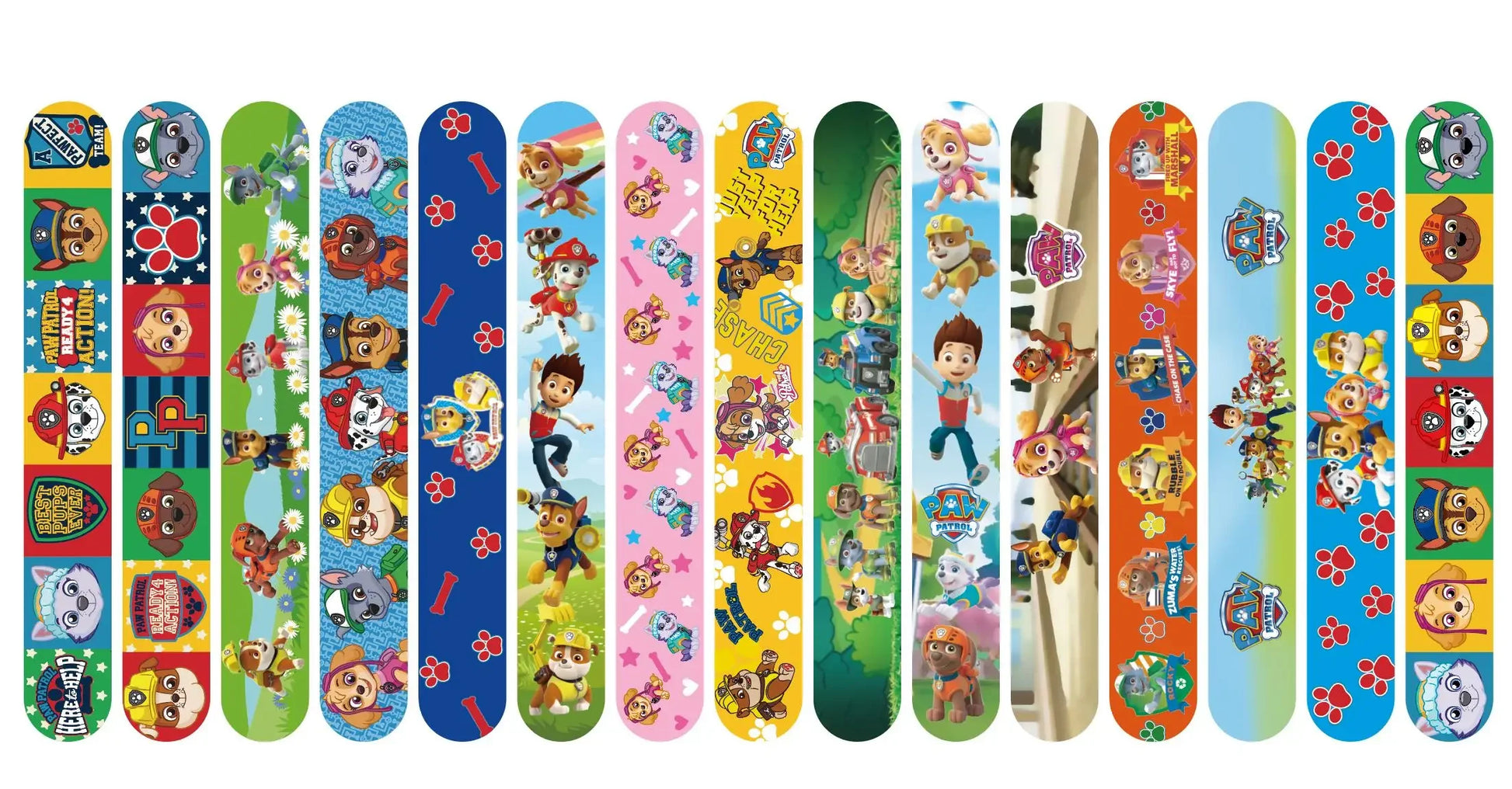 15pcs Paw Patrol Slap Bracelets Party Favors Birthday Party Gifts Baby Shower Decorations Snap Band for Kids Girls Boys