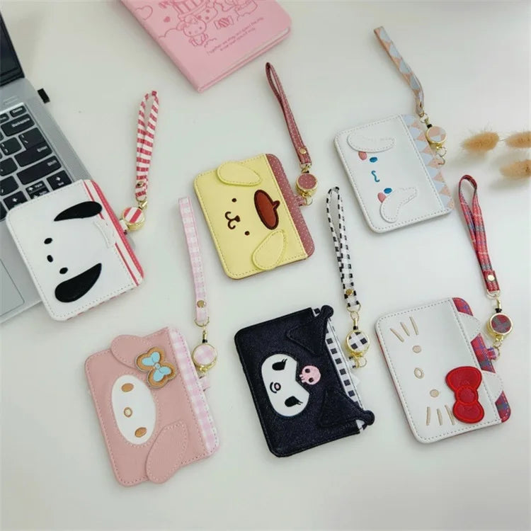 hello kitty y2k sanrio cute girl ID card storage bag Melody card holder travel passport Kuromi anime cartoon birthday gift