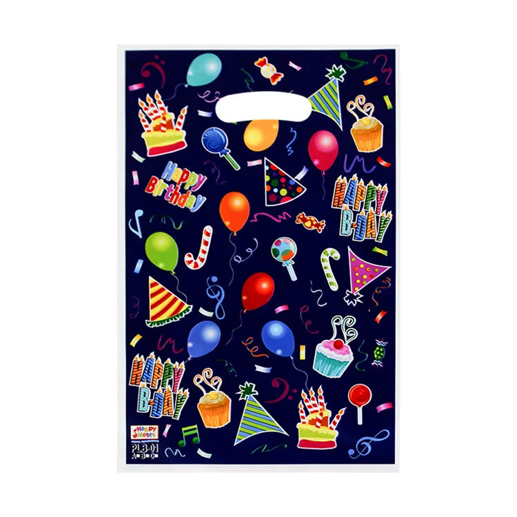 20pcs Printed Gift Bags Polka Dots Plastic Candy Bag Child Party Loot Bags Boy Girl Kids Birthday Party Favors Supplies Decor