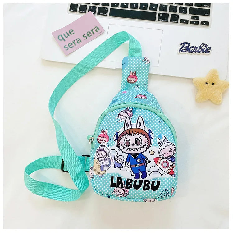2024 new labubu POPMART LABUBU Children bag chest bag cartoon girl accessories bag trendy new one shoulder crossbody bag gifts