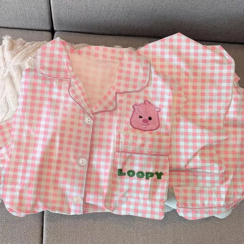 New Anime Sanrio Short Pajamas Hello Kitty Kuromi Kawaii Cartoon Loose Sleepwear Pajamas Sets Short Clothes Girl Birthday Gifts