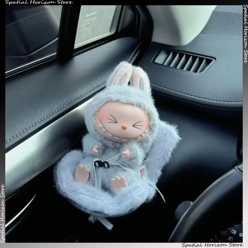 Mini Plush Safety Seat Kawaii Labubu Idol Kpop Doll Display Seat Car Air Aromatreatment Decoration Accessories