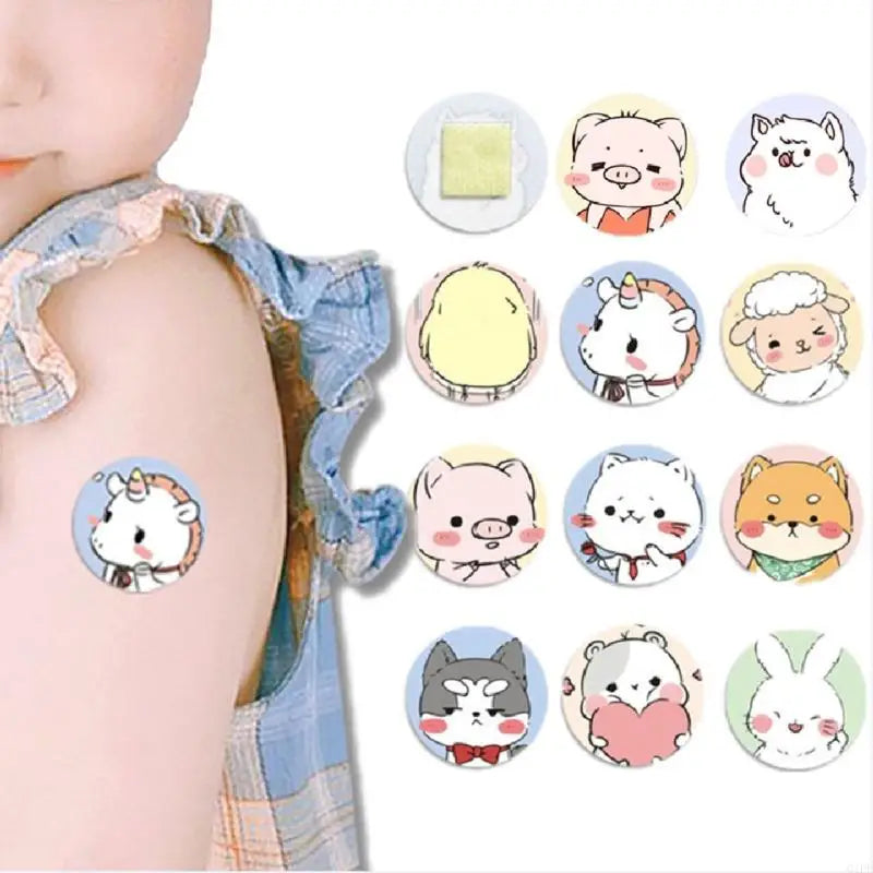 Q1FE 120Pieces Kids Bandages Self-Adhesive Sterile Bandages Round Fisrt Aids