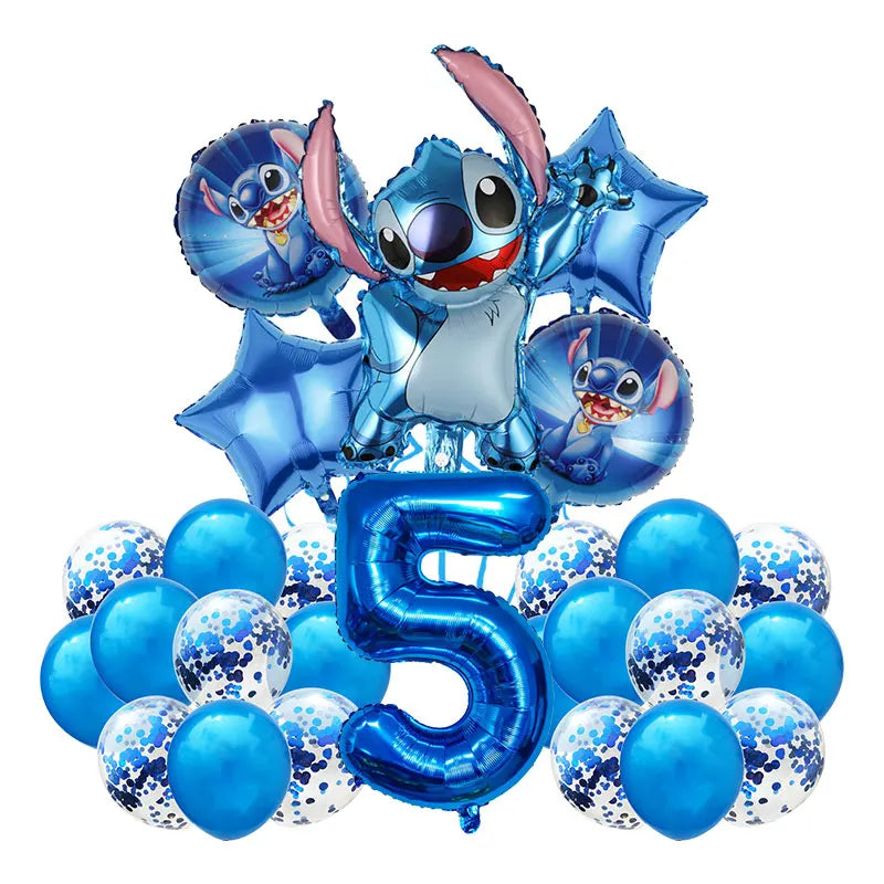 Lilo and Stitch Birthday Decoration Balloons Banner Backdrop Tablecloth Plates Cups Napkins Straws Event Party Supplies for Kids