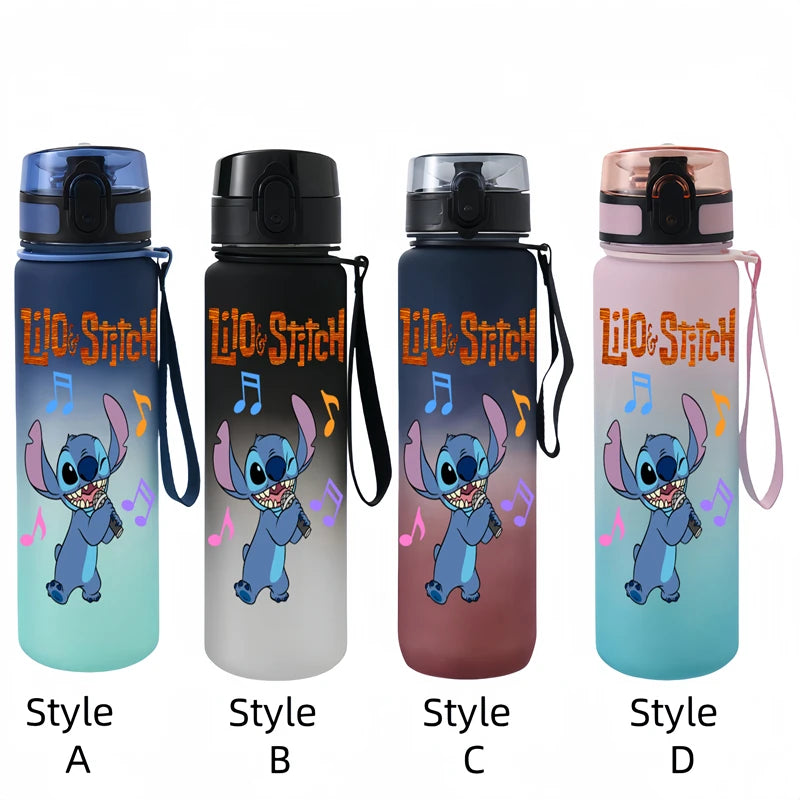 650ML Lilo & Stitch Anime Characters Water Cup Portable Children's  Outdoor Sports  Large Capacity Plastic Antidrip Water Bottle