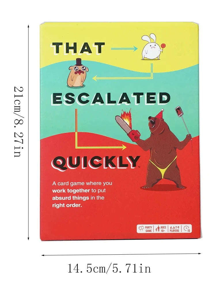 That Escalated Quickly Hilarious Cooperative Card Game Party Game Family Game Night Card Game Great For Both Kids And Adults
