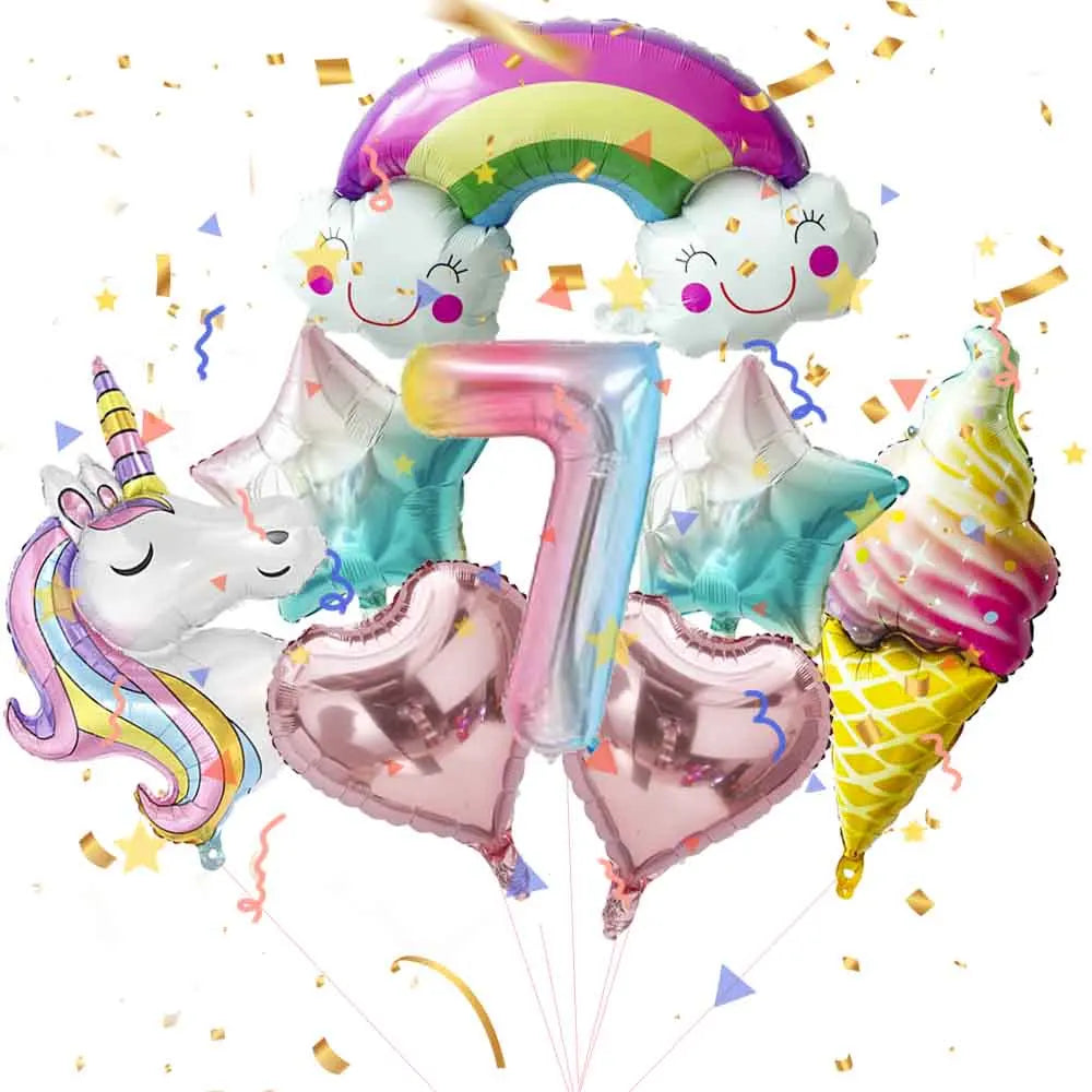 Unicorn Theme Party Decoration Balloon Garland Kit with 3D Unicorn Balloon For Baby Shower Macaron Party Happy Birthday Supplies