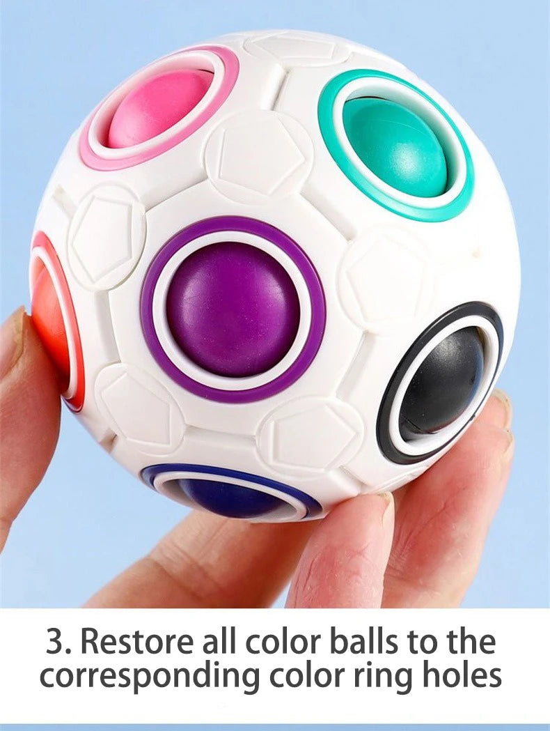 Kids Antistress Cube Rainbow Ball Puzzles Football Magic Cube Educational Learning Toys for Children Adult Stress Reliever Toys