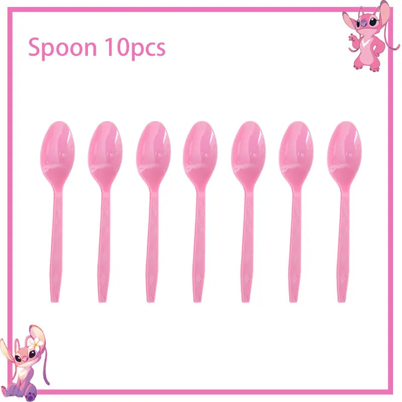 Pink Lilo Stitch Birthday Party Decoration Stitch And Angel Birthday Party Decorations Tableware Plates Balloons Girls Toy Gifts