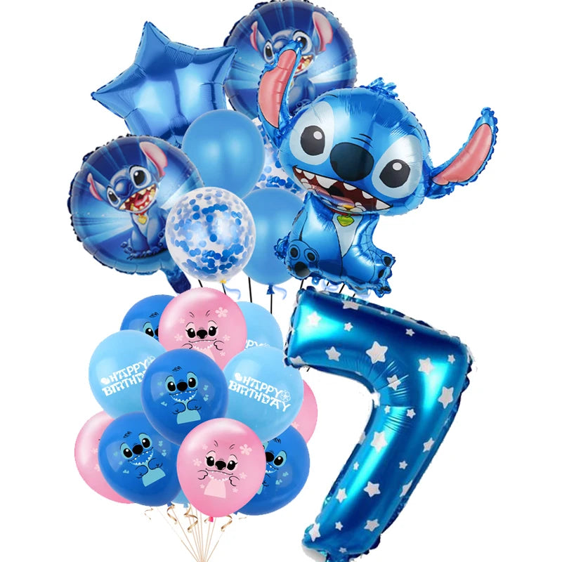 Lilo and Stitch Birthday Decorations Tableware Paper Cups Plate Napkins Cake Topper Balloons Birthday Decor Party Supplies Gift