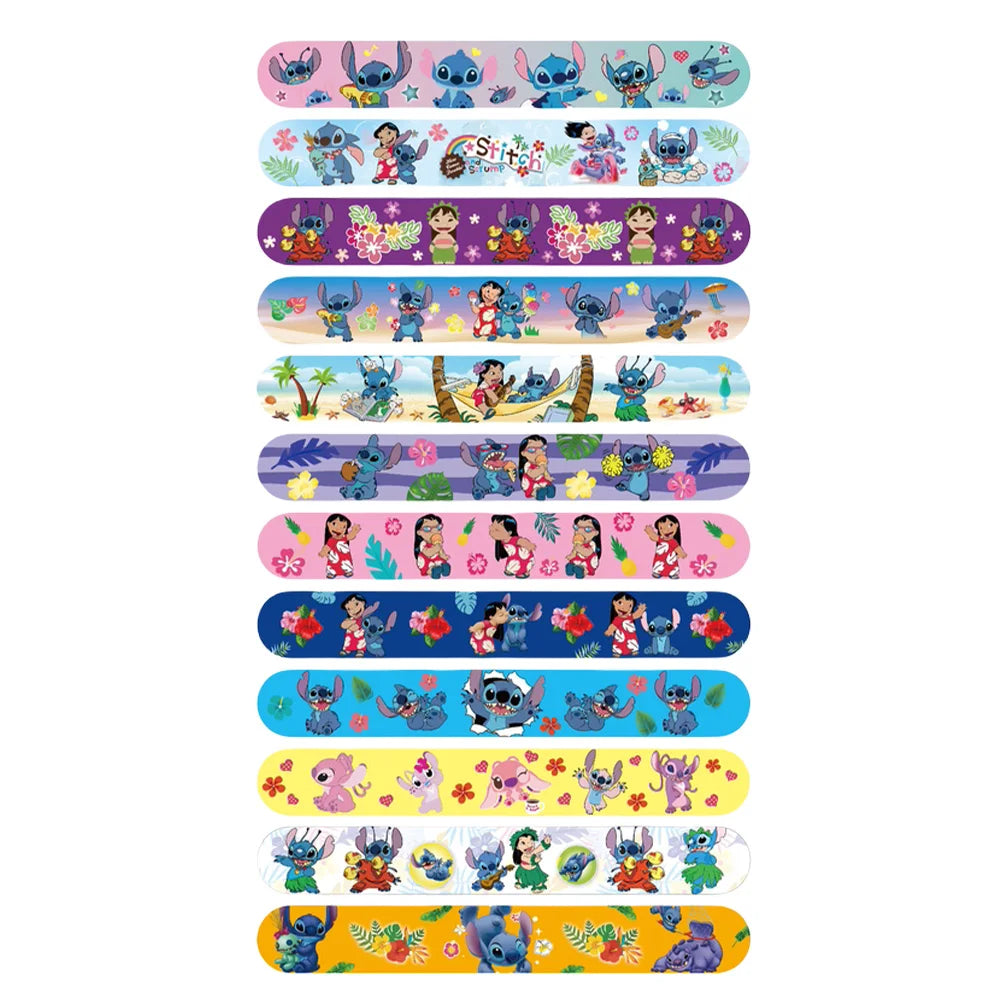12PCS Lilo&Stitch Toys Stitch Bracelet Wristbands A Aariety Of Anime Doll Characters Children pat circle Educational Birthday Gi