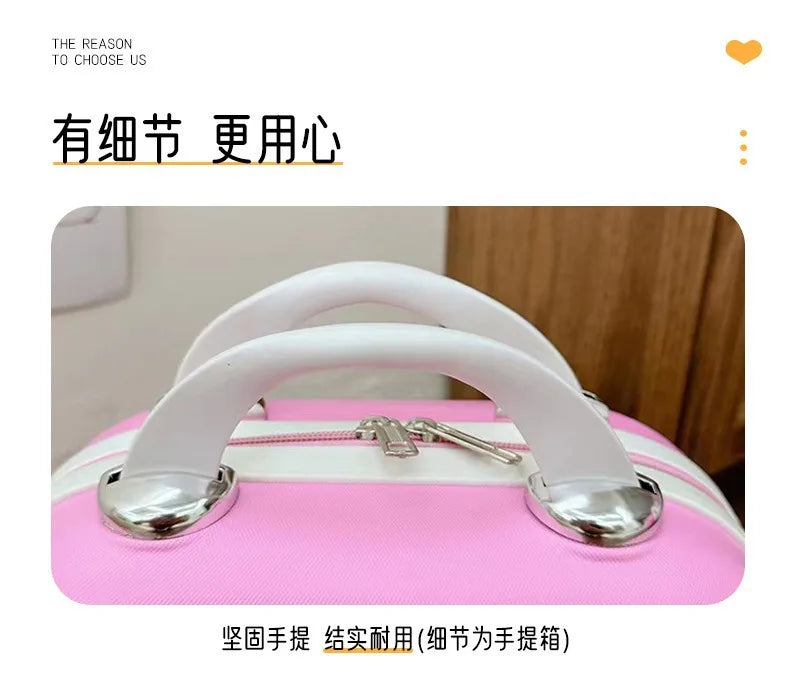 New Hello Kitty 14/20 Inch Cartoon Travel With Lock Trolley Box Cute Suitcase Makeup Case Large-capacity Storage Box Girls Gifts