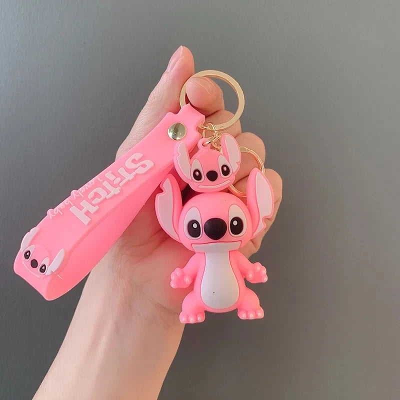 Lilo & Stitch Toys Keychian Children Anime Stitch Pendant Doll Keyring Kawaii Angel Keychians Cute Girls Christmas Gifts