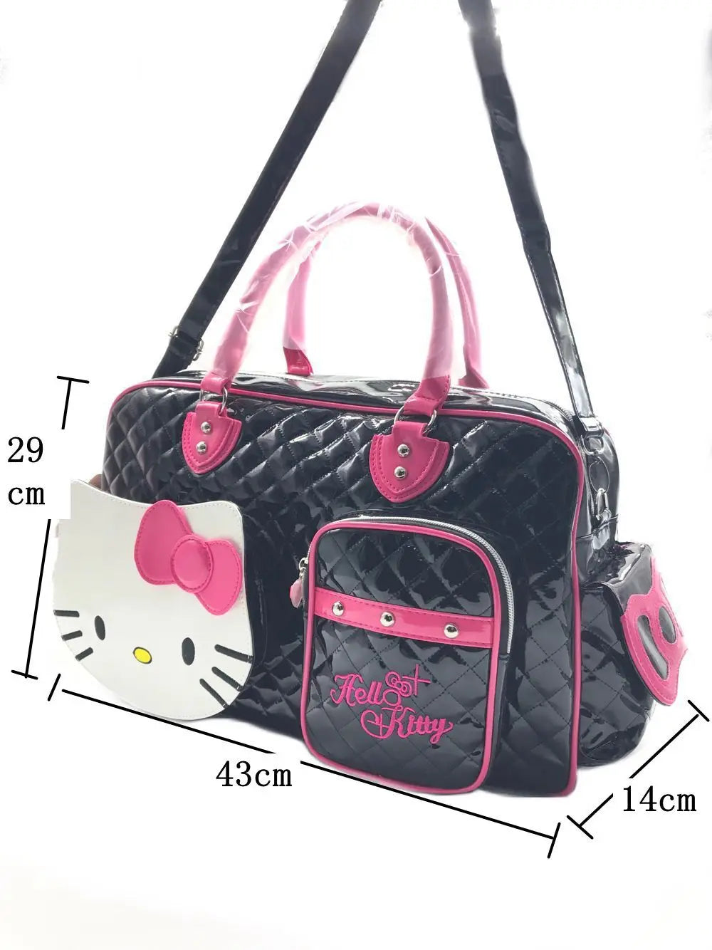 Hello Kitty Handbag Sanrio Travel Satchel Anime Kit Bag Sweetheart Hottie Y2K Girl Crossbody Pu High Capacity Bag Wholesale