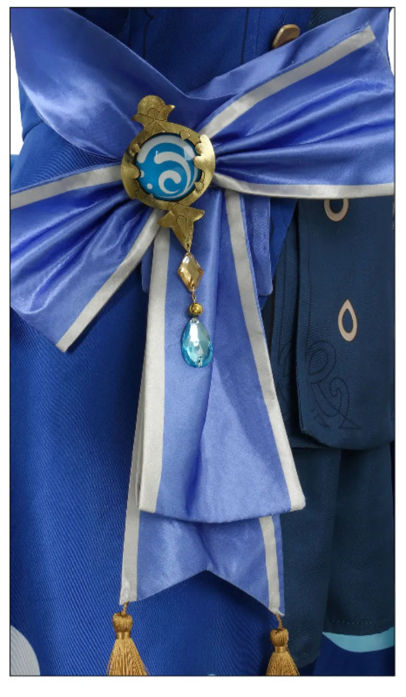 Furina Cosplay Costume Wig Hair Impact Fontaine Focalors with Hat Black Suits High Heel Cosplay Shoes for Women Outfits