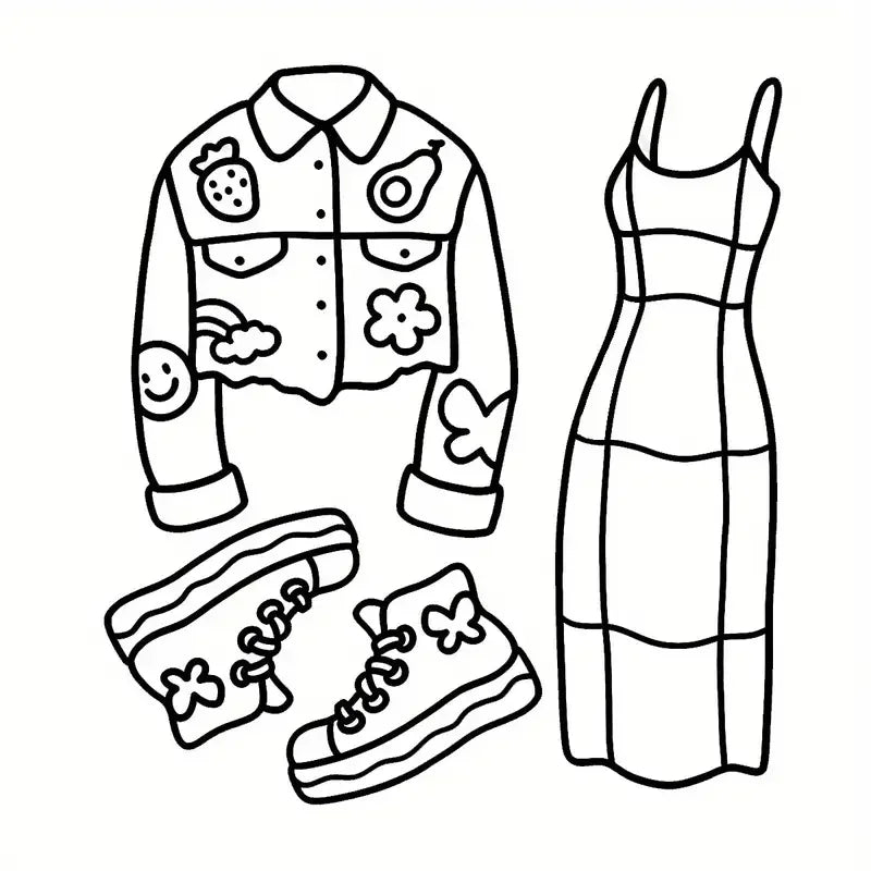 Fashion Vibes Bold & Easy Coloring Book for Adults and Teens - 22 Pages, Mixed Color Paper, Stress Relief, Emotional Release