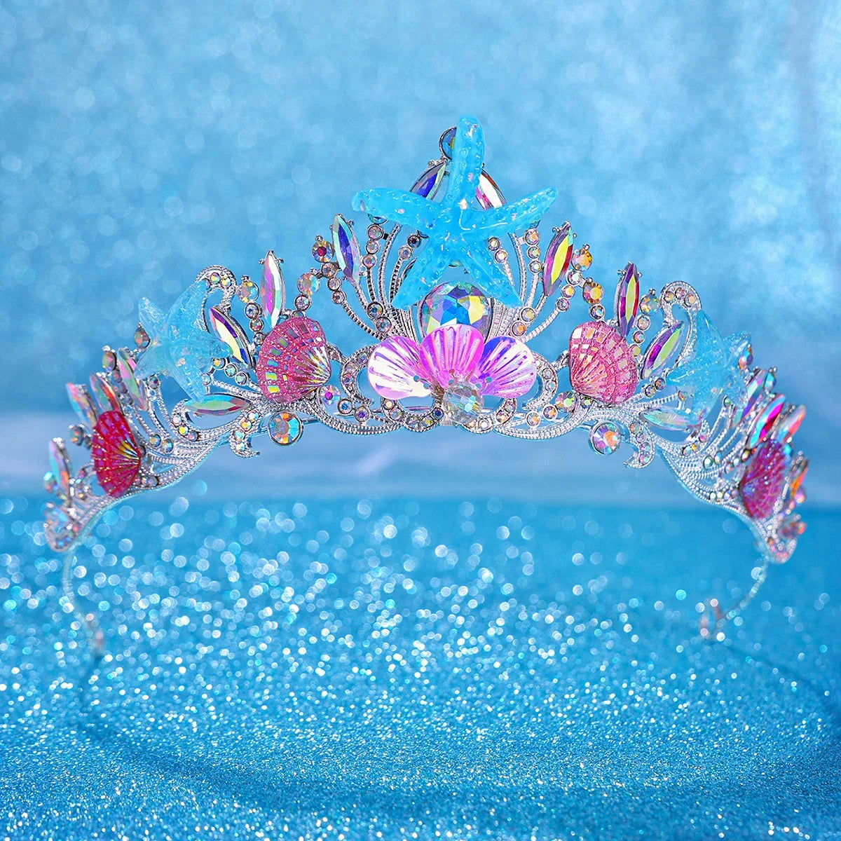 Colored seashells Party Crown Headband Mermaid Tail Hat Photo Props for Girl Birthday Party Mermaid Hair Accessories