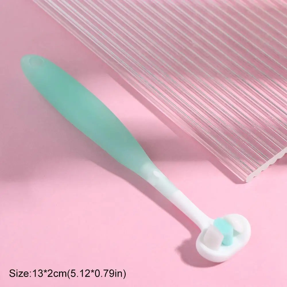 Candy Color Three Sided Toothbrush Teeth Clean 360 Degree 3D Tooth Brush Deep Cleaning Soft Bristle Oral Care Brush Boy Girl
