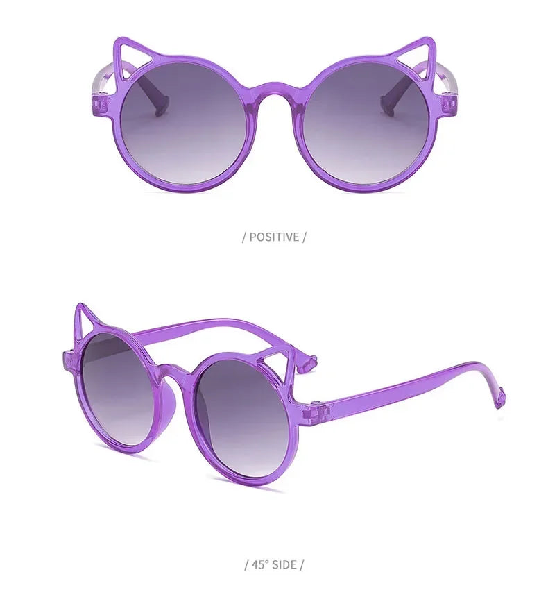 Girls Boys Cute Animal Cartoon Ears Sunglasses Outdoor Sun Protection Children Lovely Vintage Sunglasses Protection Classic Kids