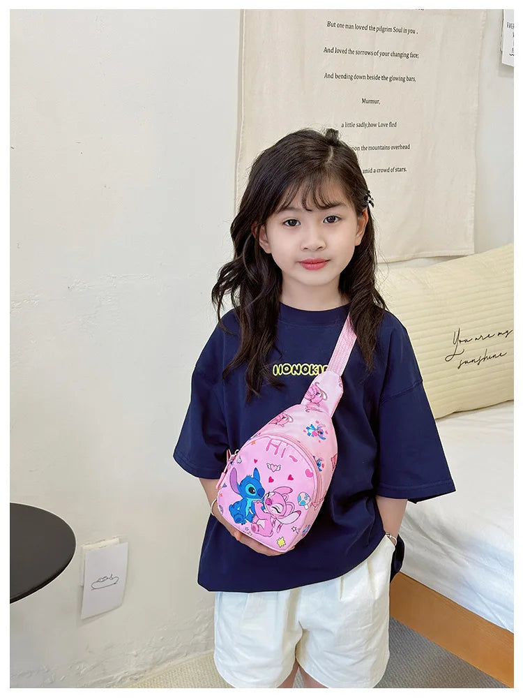 Stitch Anime Shoulder Bags Kawaii Fashion Chest Bag Travel Satchel Casual Portable Totes Backpacks Birthday Gifts For Boys Girls
