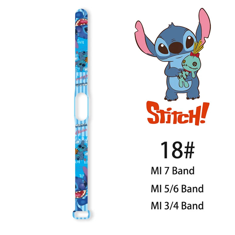 Lilo & Stitch Strap for Xiaomi Mi Band 7 bracelet Sport silicone watch wristband Miband wriststrap For Xiaomi mi band 3 4 5 6 7