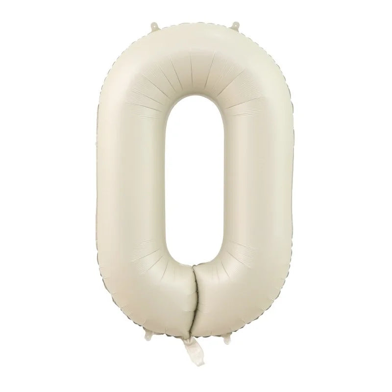 32/40Inch Cream Color Number Balloons 1-9 Large Digital Foil Helium Ball Girl Kids Adult Happy Birthday Party Decoration Wedding