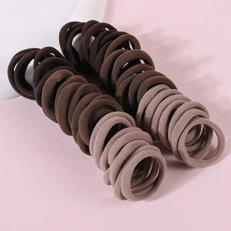 50Pcs/Set Girls Colorful Nylon Elastic Hair Bands Women Rubber Bands Headband Scrunchie Kids Ponytail Holder Hair Accessories