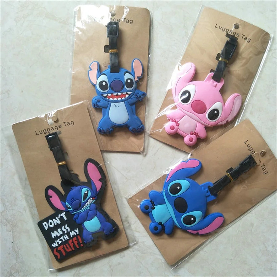 Don't mess with my stuff!Cartoon Stitch Luggage Tag Suitcase Name Address Label