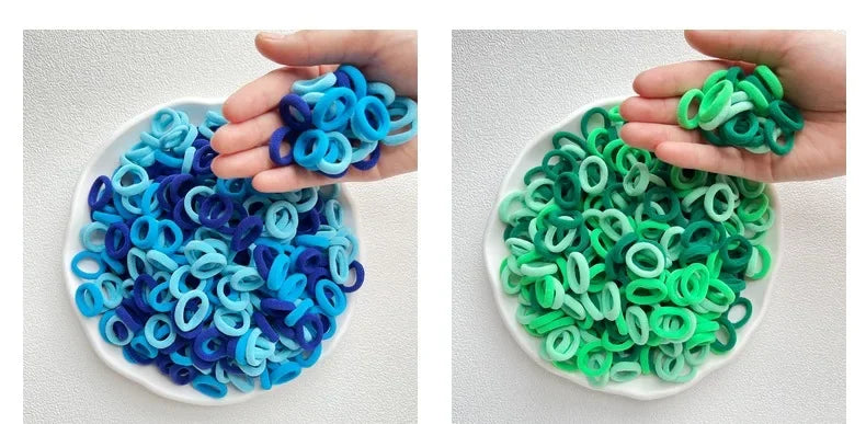 50/100/200PCS Colorful Basic Nylon Ealstic Hair Ties for Girls Ponytail Hold Scrunchie Rubber Band Kids Basic Hair Accessories