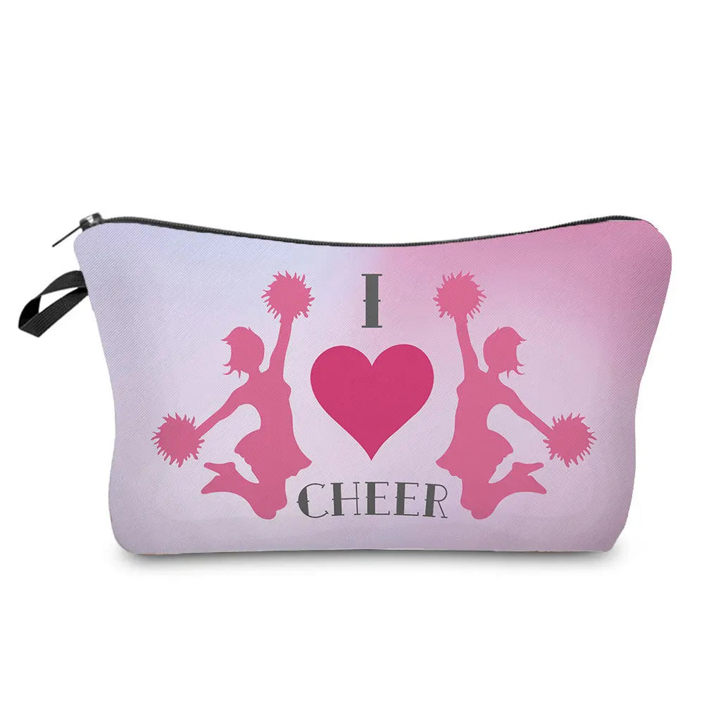 Cheerleading Girl Makeup Bag Club Gift Bag Female Portable Custom Pattern Cosmetic Bag Travel Organizer Storage Bag Toiletry Kit