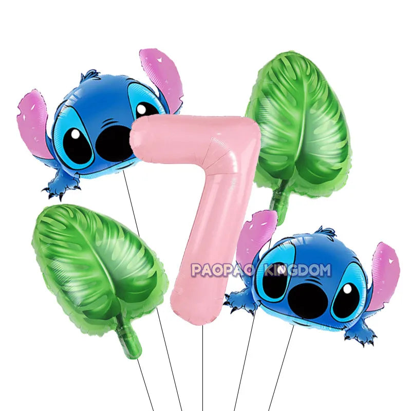 Lilo Stitch 32inch Number Foil Balloons Stitch Birthday Party Supplies Children Balloons Baby Shower Decoration Supplies