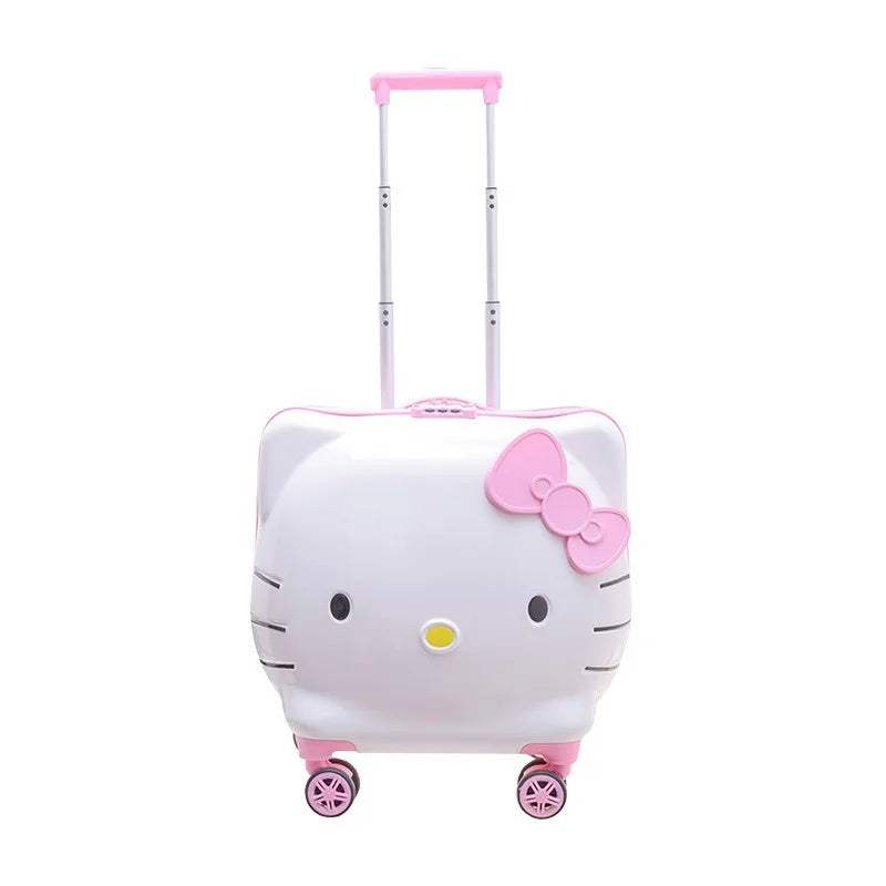 New Hello Kitty 14/20 Inch Cartoon Travel With Lock Trolley Box Cute Suitcase Makeup Case Large-capacity Storage Box Girls Gifts