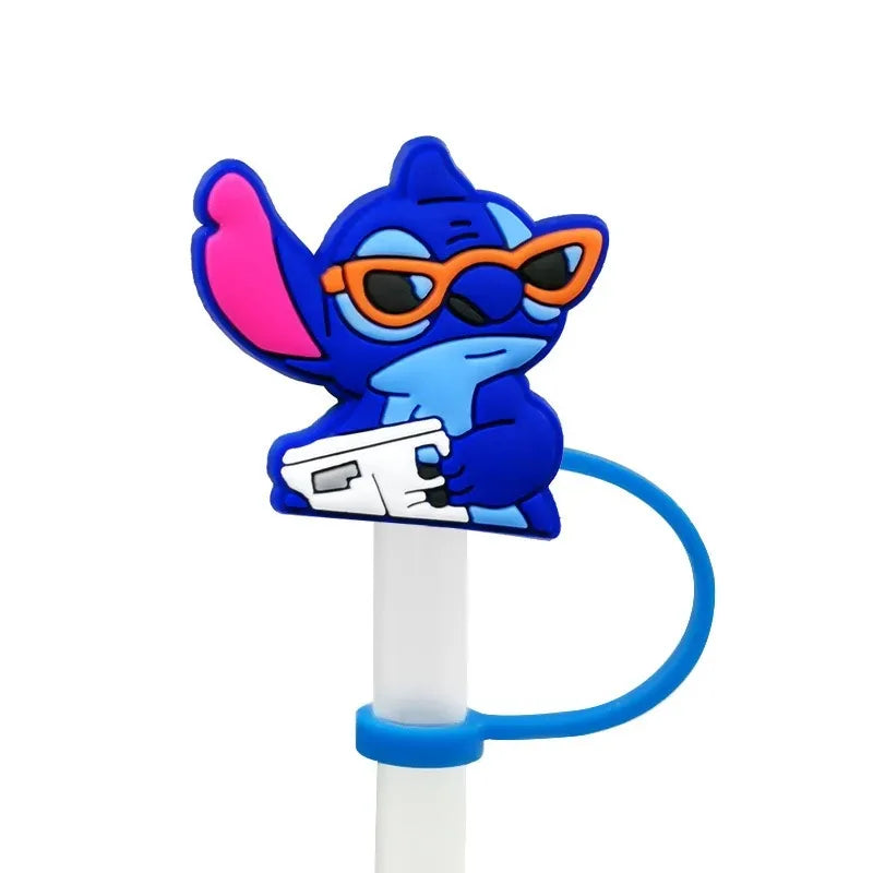 Hot Toys Stitch Straw Cover for Stanley Cup,Straw Topper Compatible with 30&40Oz Tumbler Handle,10mm/0.4in Silicone Straw Cover