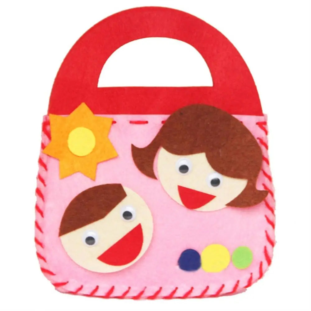 Non-Woven Fabric DIY Handbag Children Craft Toy Mini Bag Non-woven Cloth Colorful Handmade Bag Cartoon Animal Children Handbags