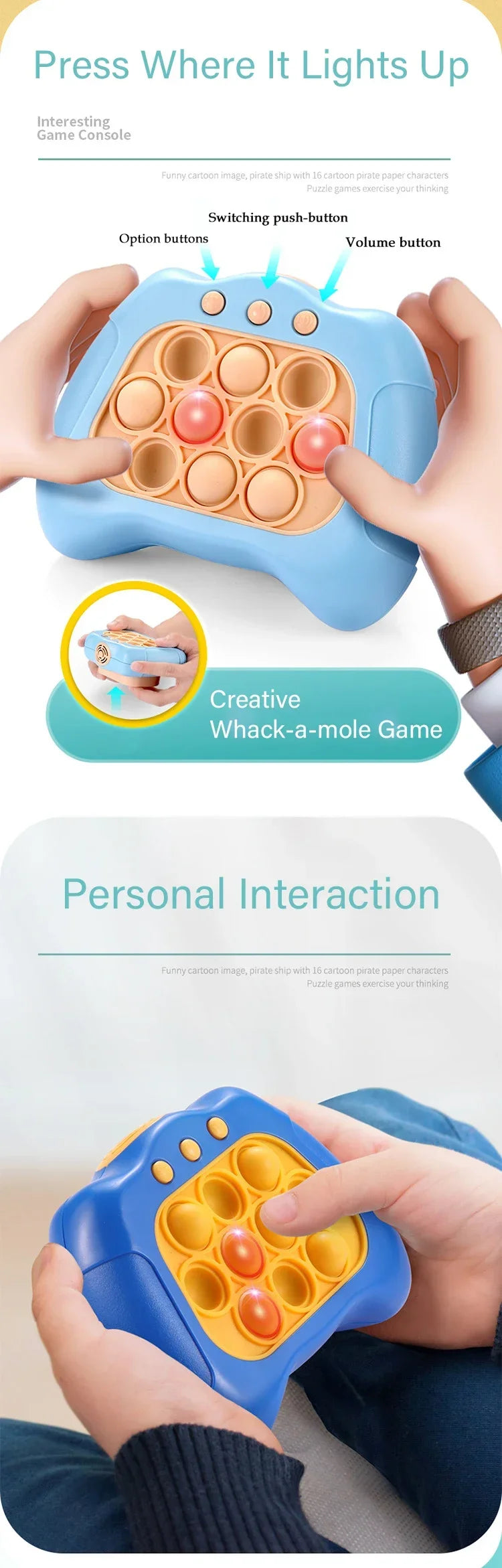Quickly Pop It Game Children Anti-Stress Toys Funny Creative Hands on Training Decompressio Electronic Toys for kids Adult