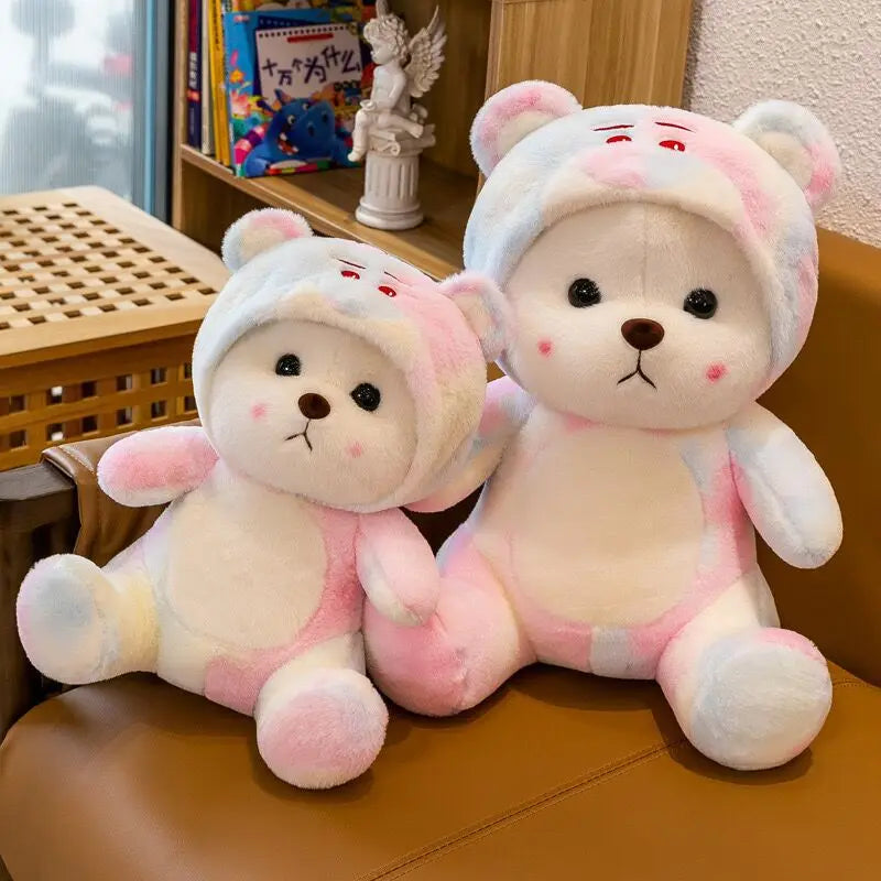 50cm Stitch Transforms Cute Bear Doll Stitch Teddy Bear Plush Toys Strawberry Bear Valentine's Day Gift for Girls