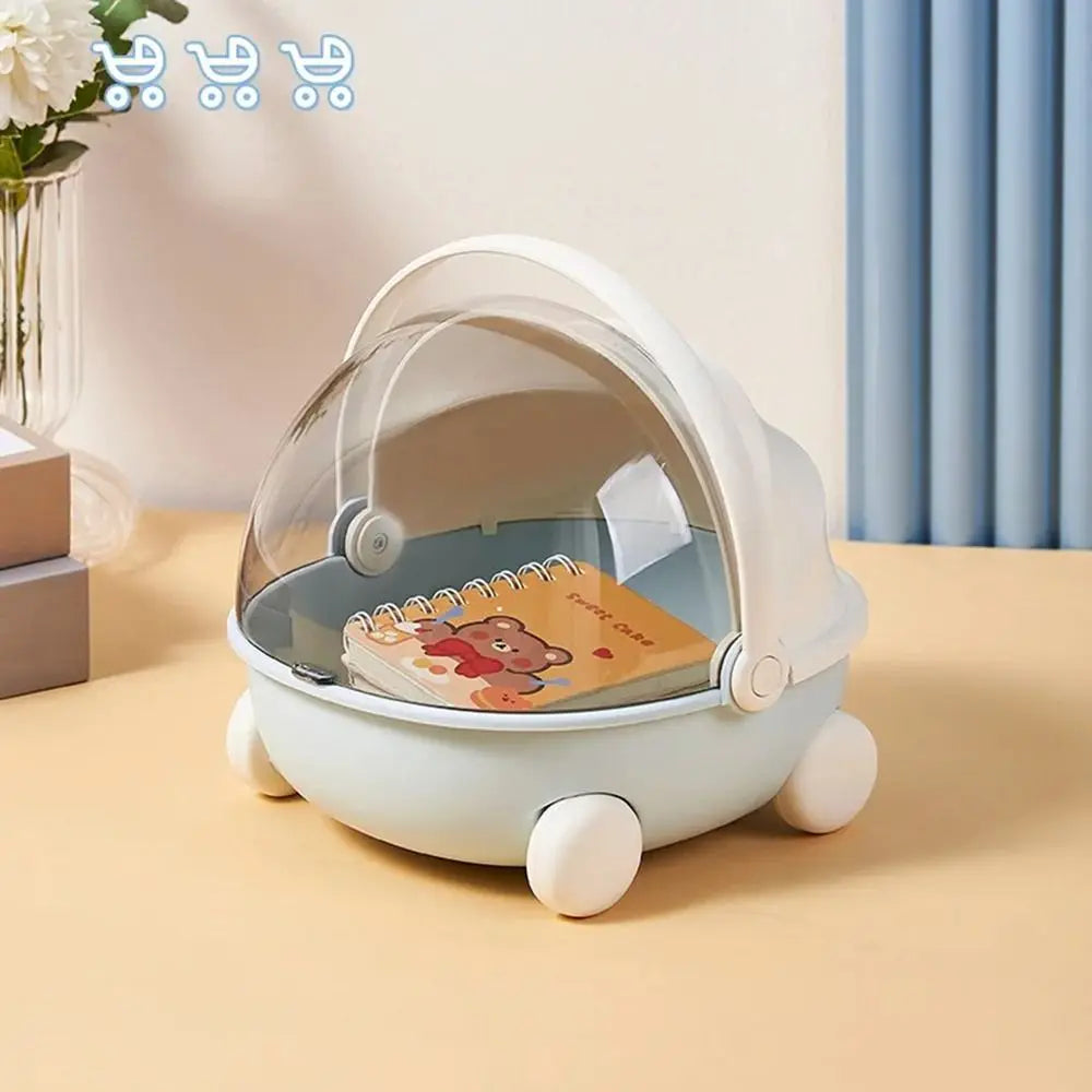 Cute Baby Cradle Shape Desktop Storage Box Doll Baby Bed for Labubu Storage Container Storage Trunks