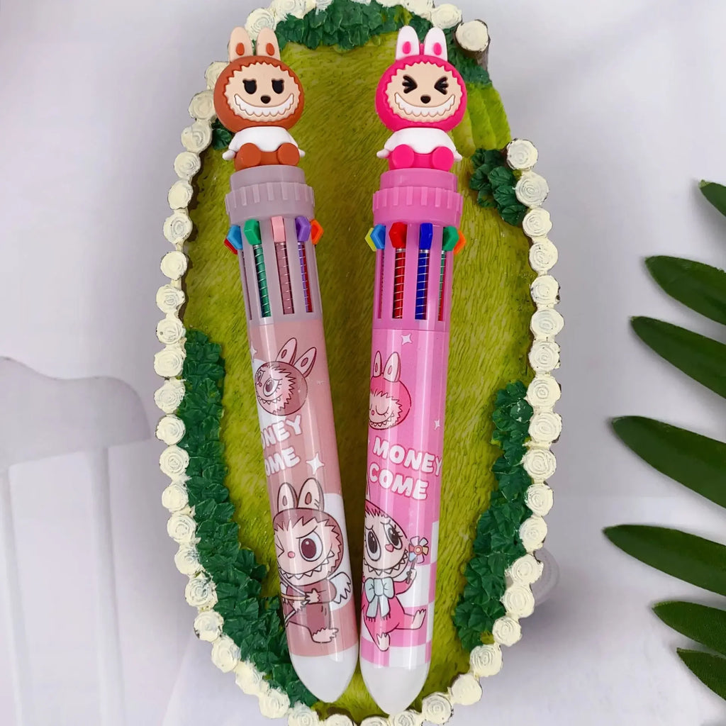 Labubu Ballpoint Pen 6/36pcs Cartoon 10 Color 0.5mm School Student Stationery Draw Wrirte Mark Pen Student School Office Gift