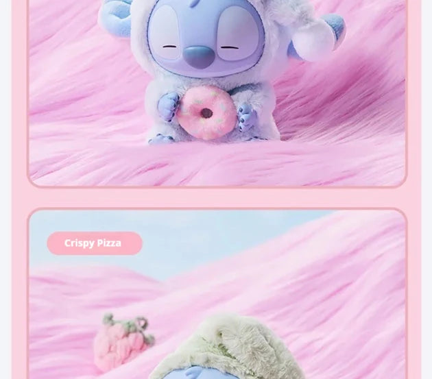 Miniso Stitch Eat Something Before Sleep Series Blind Box Plush Vinyl Toys Cute Doll Replica Mystery Box Bag Pendant Decor Gift