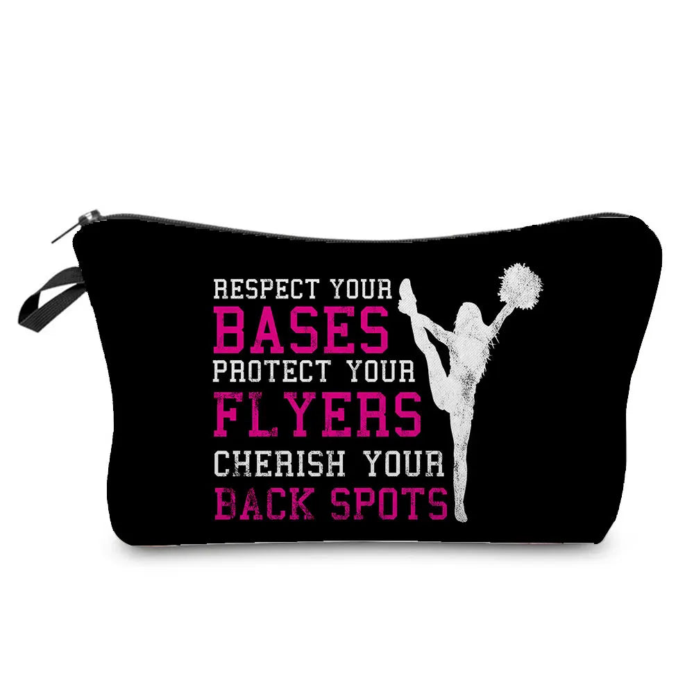 Cheerleading Girl Makeup Bag Club Gift Bag Female Portable Custom Pattern Cosmetic Bag Travel Organizer Storage Bag Toiletry Kit