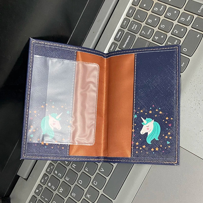 Cartoon Cute Passport Holder Boy Girl Travel Wallet Soft PU Covers for Passports Card Holder