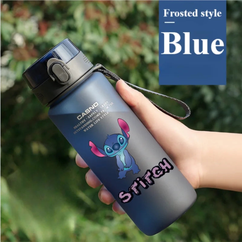 Lilo&Stitch 560/800/400ML Water Cup Children Portable Plastic Transparent Straw Stitch Outdoor Large Capacity Sport Water Bottle