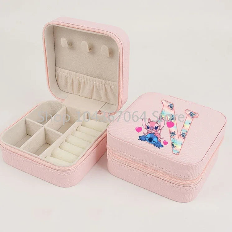 Lilo Stitch Mini Jewelry Storage Box Travel Organizer Jewelry Case Organizer Display Storage Earrings Holder Case Birthday Gifts