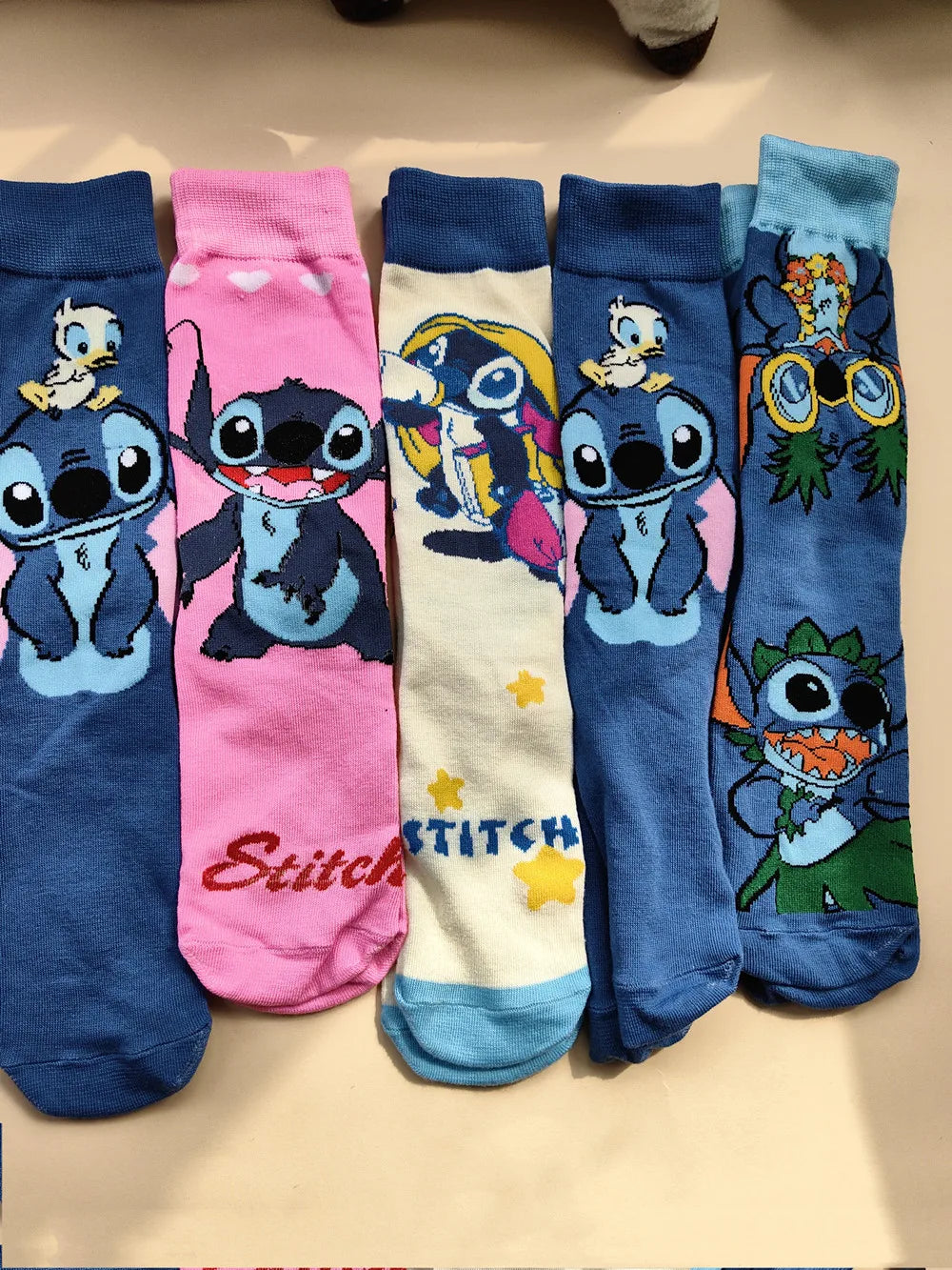 Diseny Stitch Cartoon Long Woman Socks Stitch Kawaii Men Socks Creative Skateboard socks Fashion knee-high Socks Size 37-45